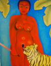 Elle aimait son gros chat - 114x146 cm